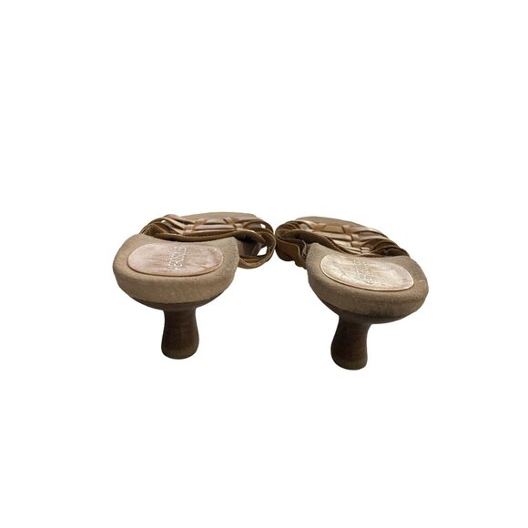 Aerosoles Round The Mend Womens Size 9M Tan Leather  Heeled Sandals shoes - Picture 4 of 8